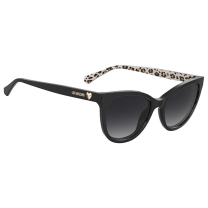 Black - Side - Love Moschino Womens-Ladies Leopard Print Sunglasses