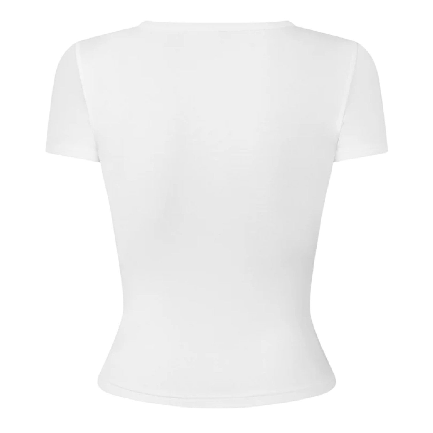 White - Back - Diesel Womens-Ladies Gradient Logo Cropped Fitted T-Shirt