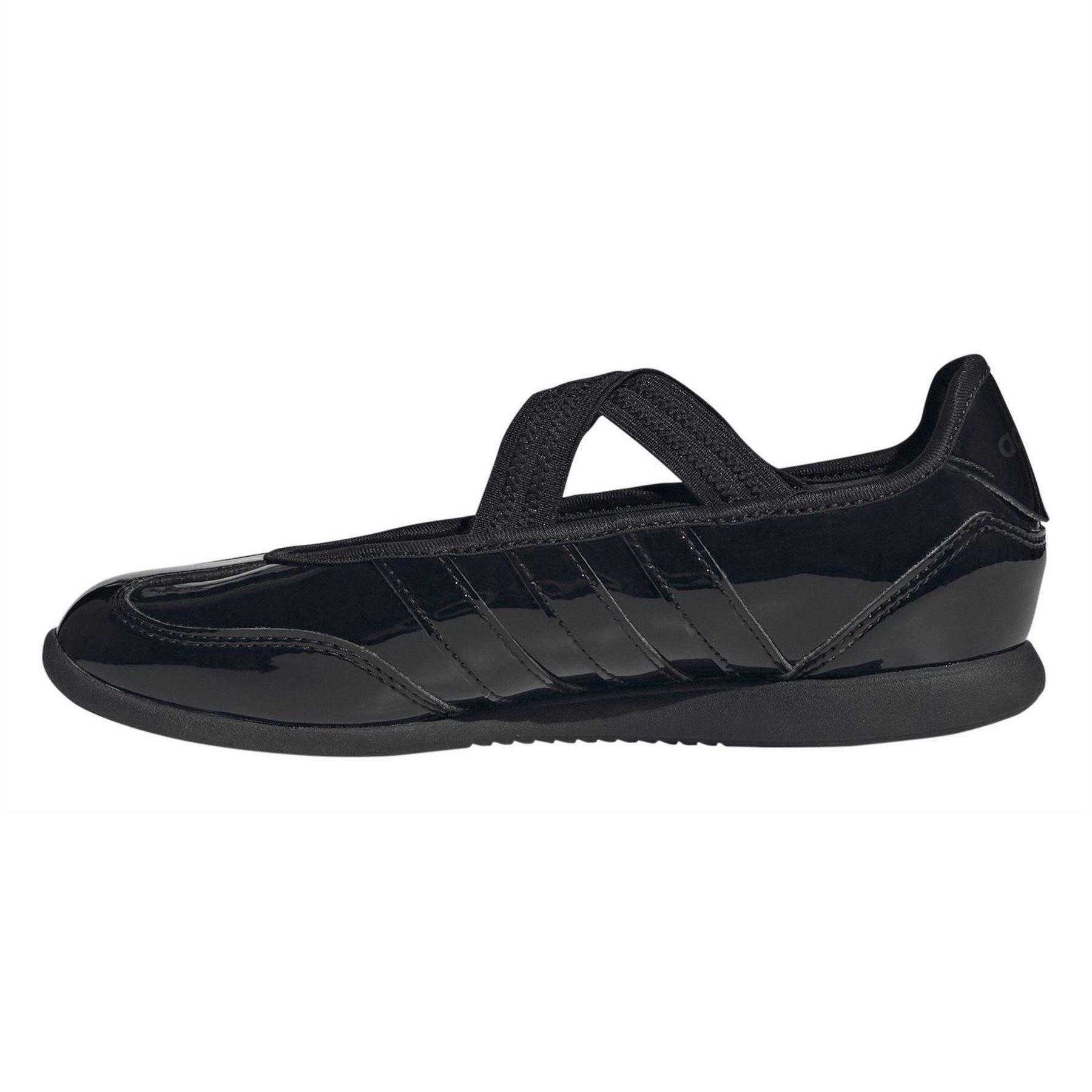 Triple Black - Side - Adidas Childrens-Kids Patent Leather Flat Mary Janes