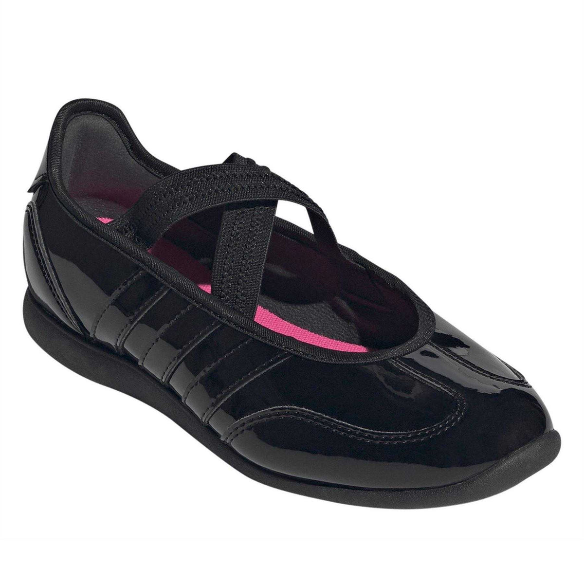 Triple Black - Pack Shot - Adidas Childrens-Kids Patent Leather Flat Mary Janes