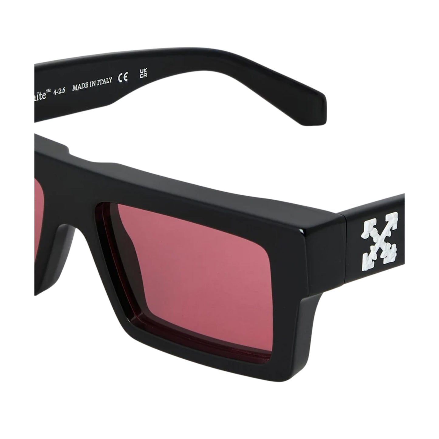 Black-Red - Side - Off White Womens-Ladies Ruby Logo Sunglasses