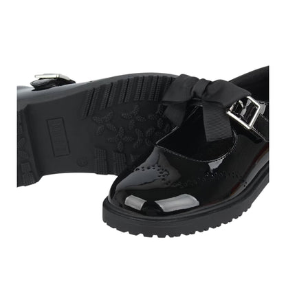 Black - Lifestyle - Miso Childrens-Kids Bow Chunky Sole Mary Janes