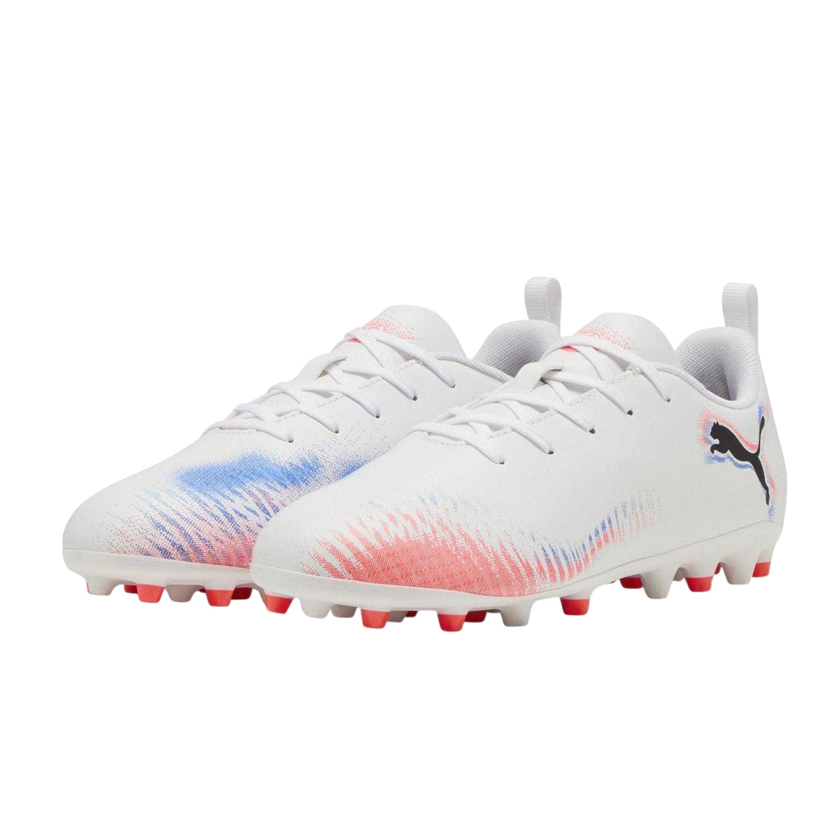 White-Black-Glowing Red - Close up - Puma Boys Future 8 Play Firm Ground Football Boots