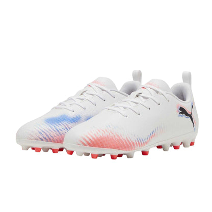 White-Black-Glowing Red - Close up - Puma Boys Future 8 Play Firm Ground Football Boots