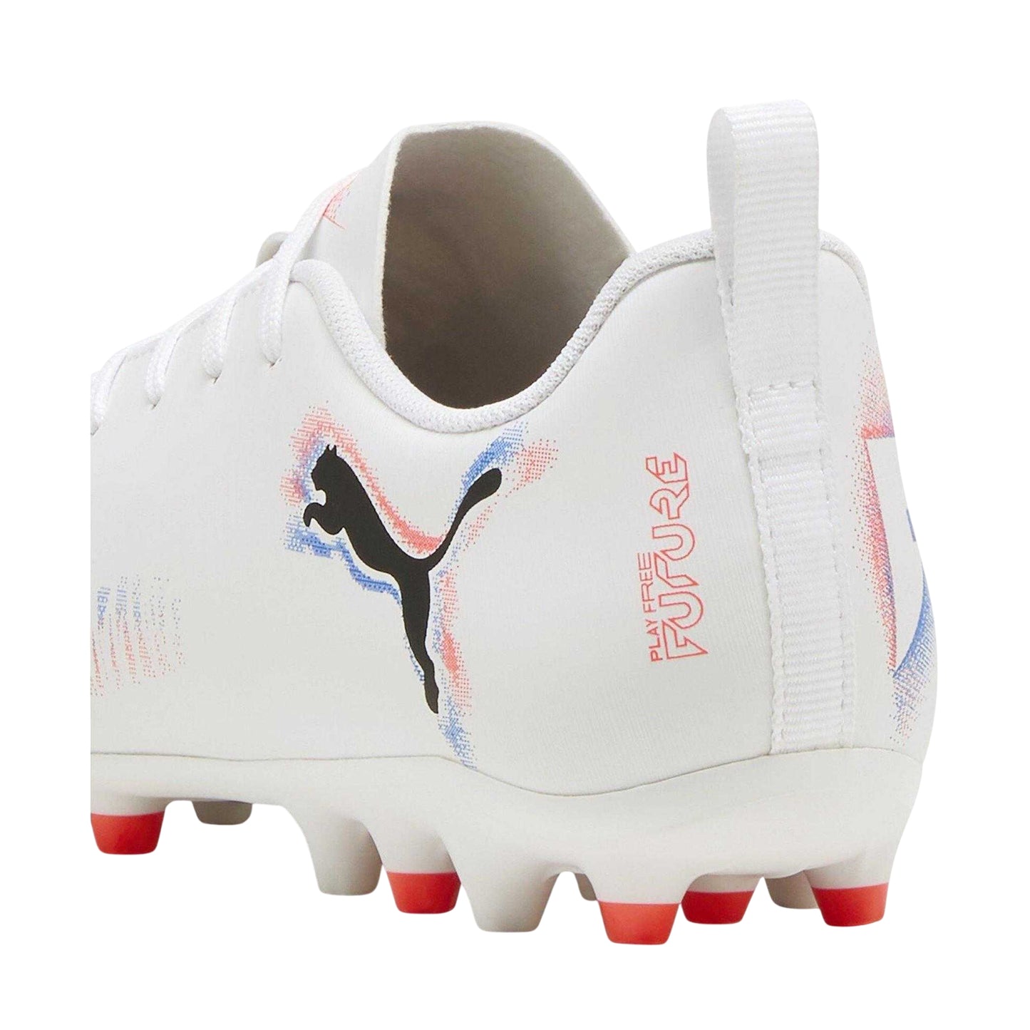 White-Black-Glowing Red - Back - Puma Boys Future 8 Play Firm Ground Football Boots