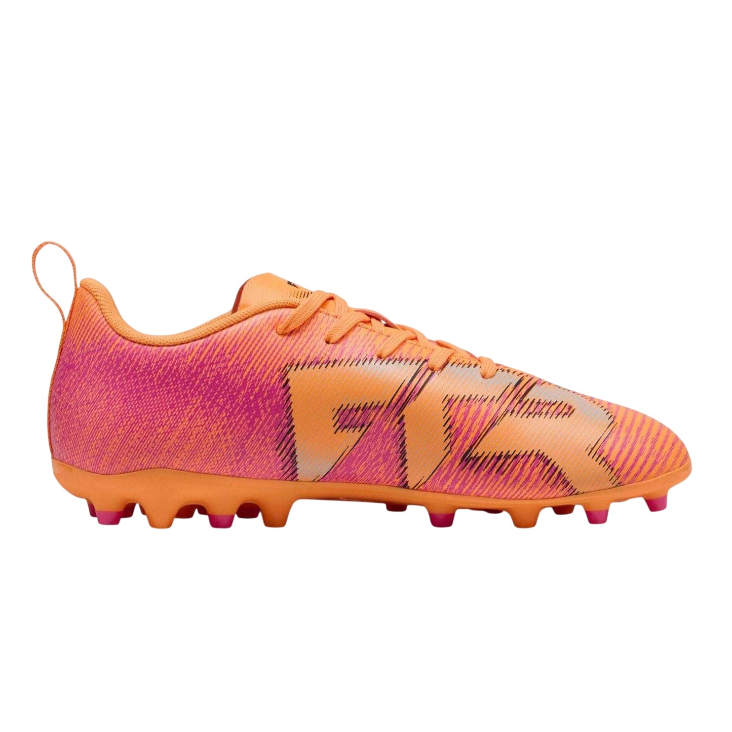 Hot Red-Black - Front - Puma Boys Future 8 Play Firm Ground Football Boots