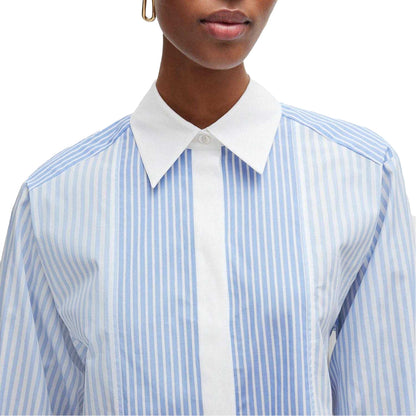 Blue-White - Lifestyle - Boss Womens-Ladies Betallina Cotton Shirt