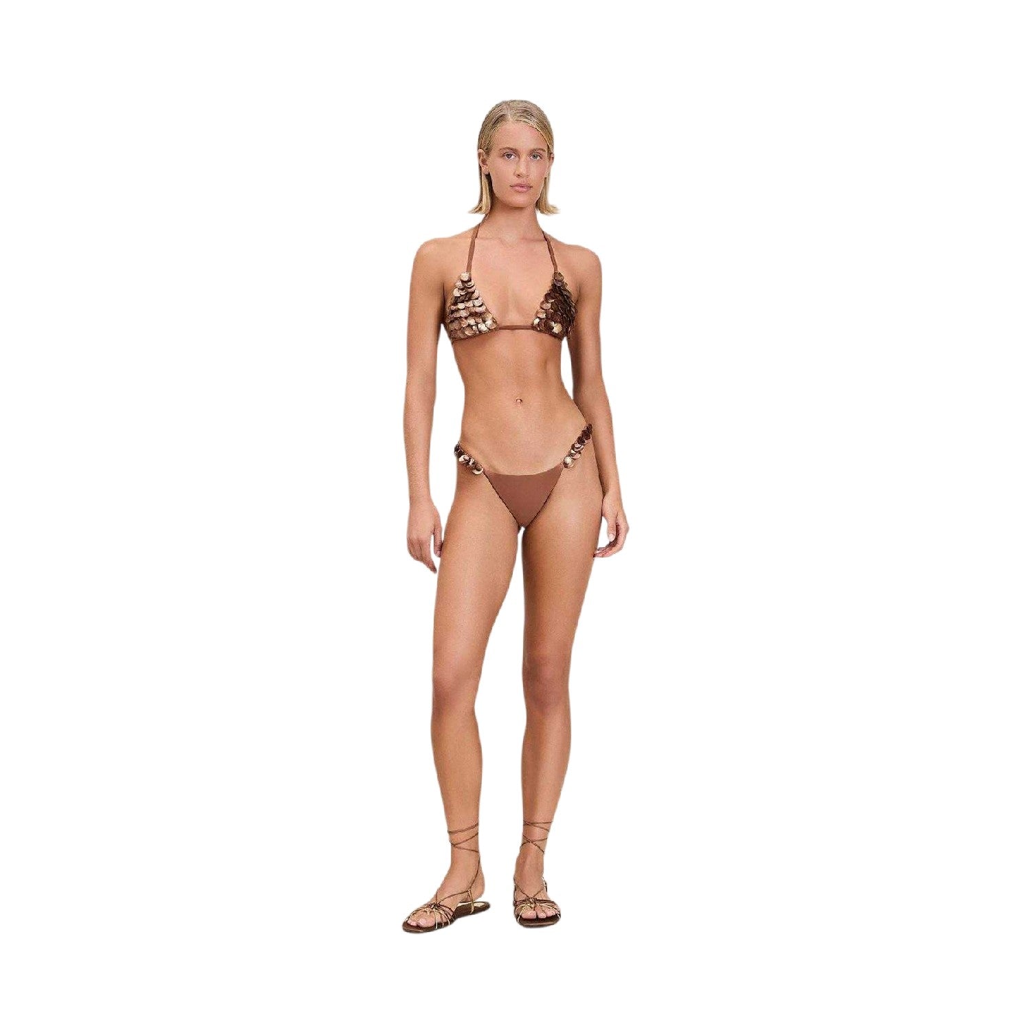 Bronze-Shell - Front - Devon Windsor Womens-Ladies Cici Seashell Bikini Bottoms