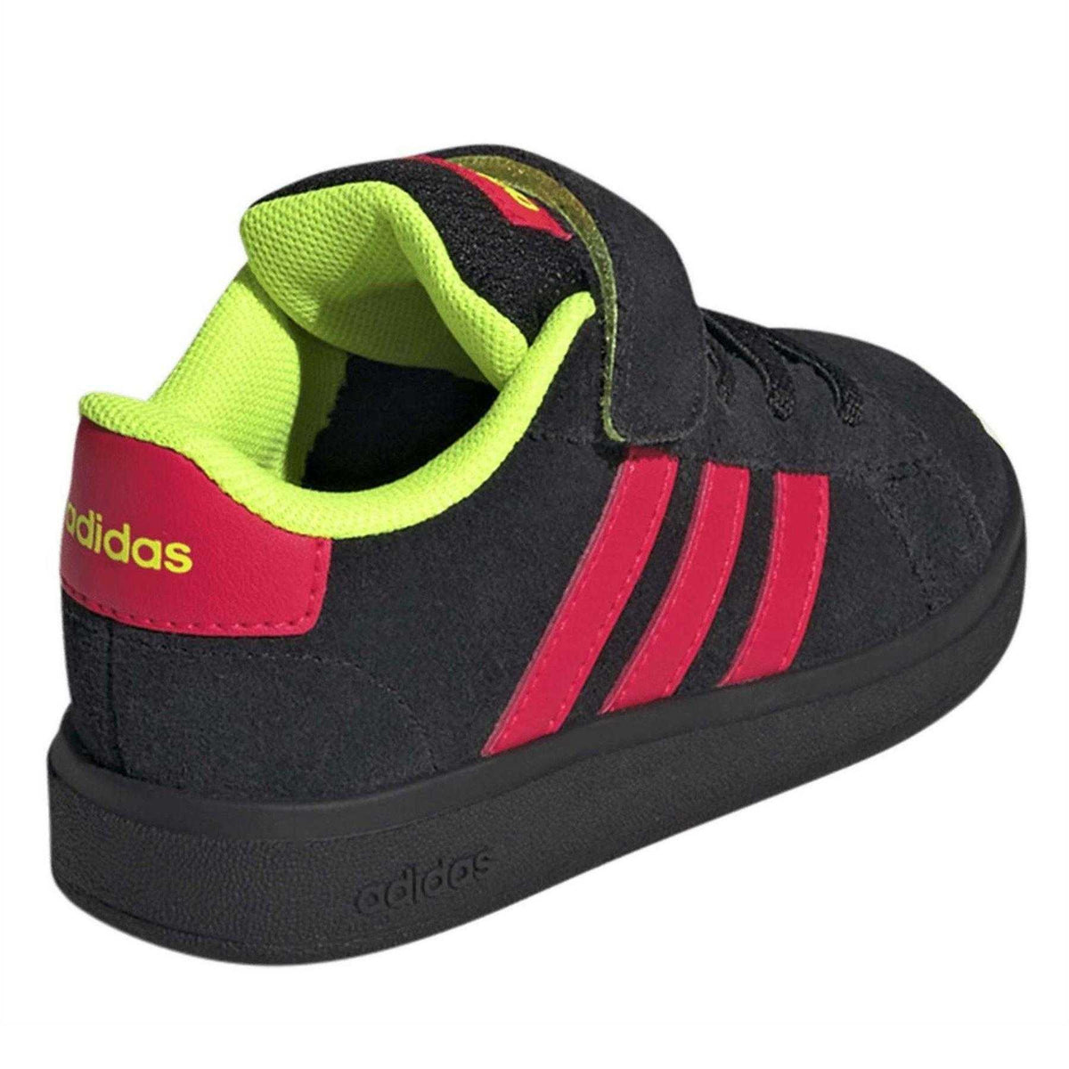 Core Black - Back - Adidas Childrens-Kids Grand Court Leather Trainers