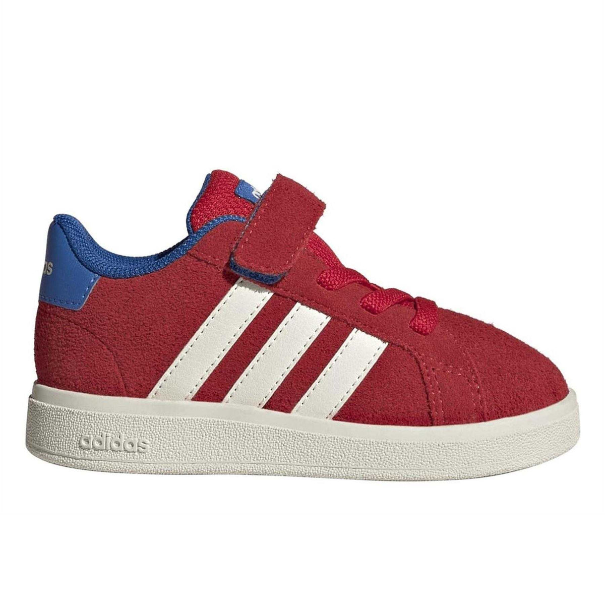 Ruby Red - Front - Adidas Childrens-Kids Grand Court Leather Trainers