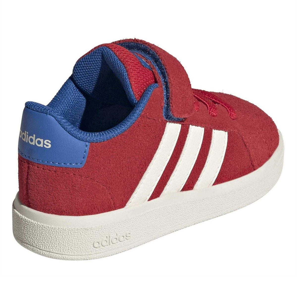 Ruby Red - Back - Adidas Childrens-Kids Grand Court Leather Trainers