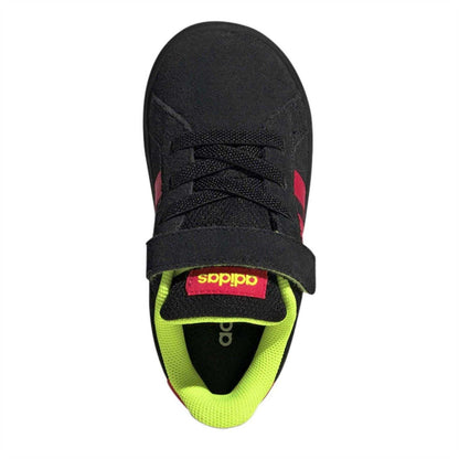 Core Black - Lifestyle - Adidas Childrens-Kids Grand Court Leather Trainers