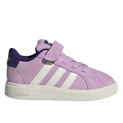 Lavender - Front - Adidas Childrens-Kids Grand Court Leather Trainers