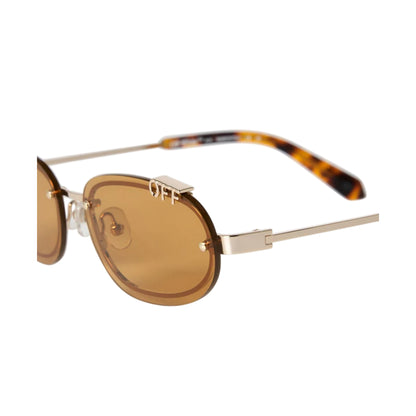 Gold-Camel - Side - Off-White Mens Miami 53 Oval Sunglasses