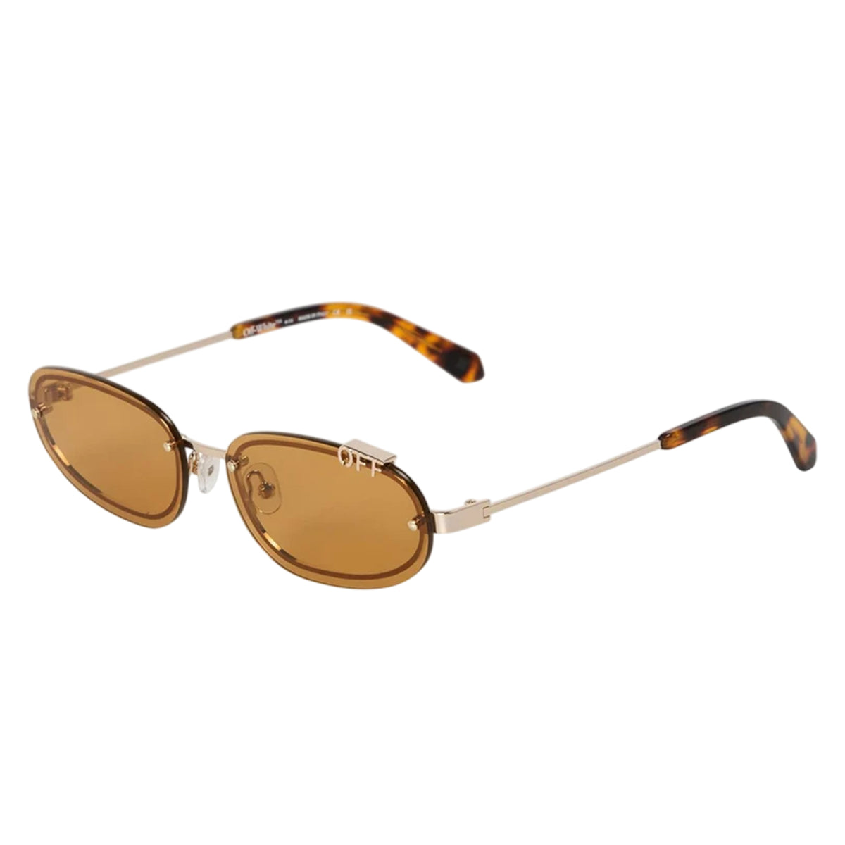 Gold-Camel - Front - Off-White Mens Miami 53 Oval Sunglasses