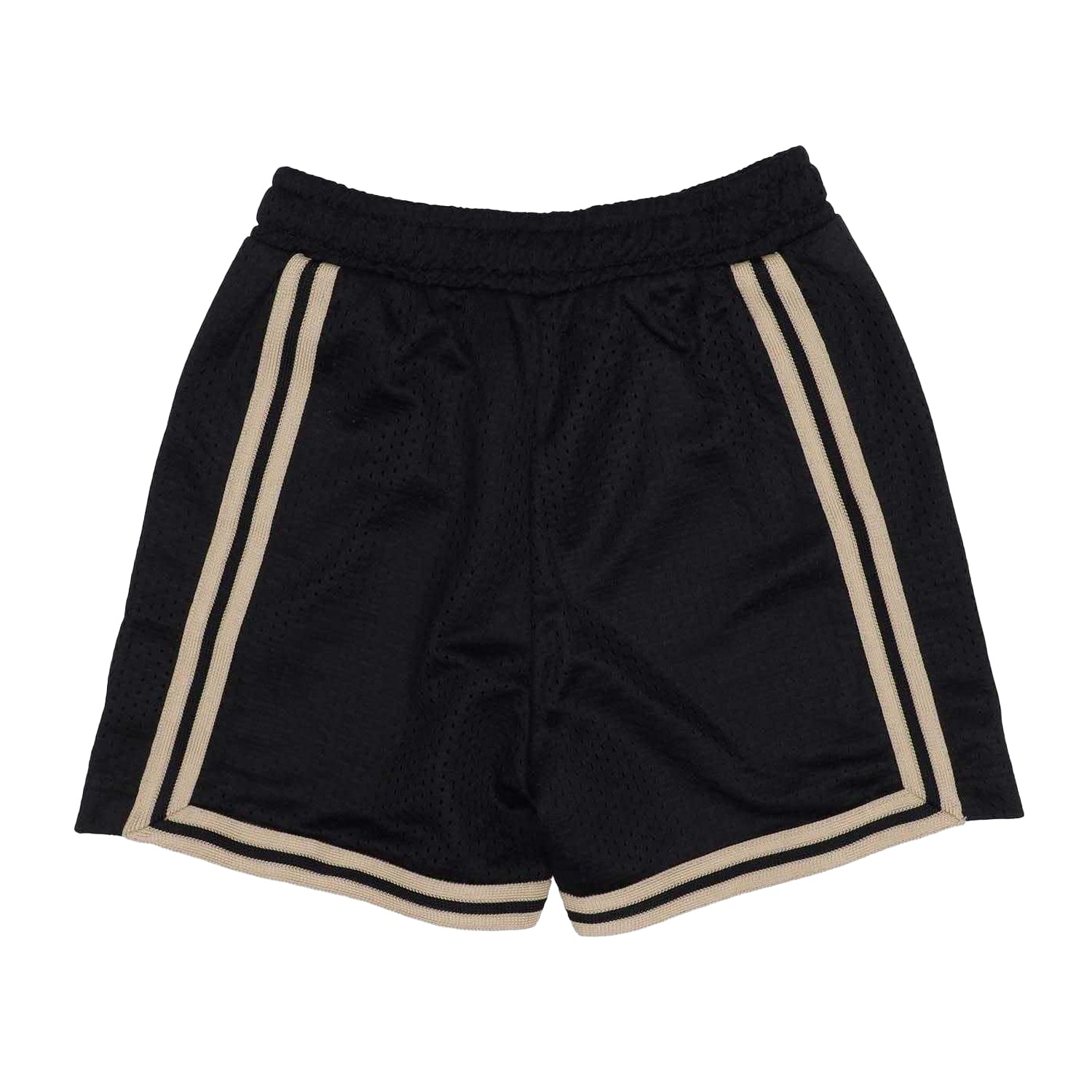 Black-White - Back - Palm Angels Childrens-Kids Mesh Logo Shorts