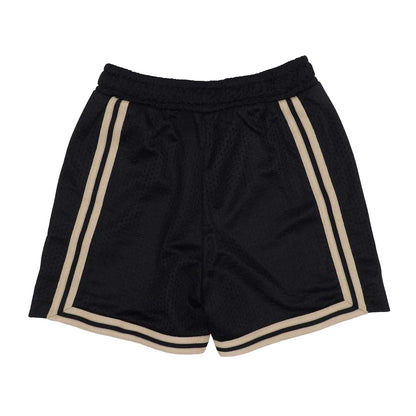 Black-White - Back - Palm Angels Childrens-Kids Mesh Logo Shorts