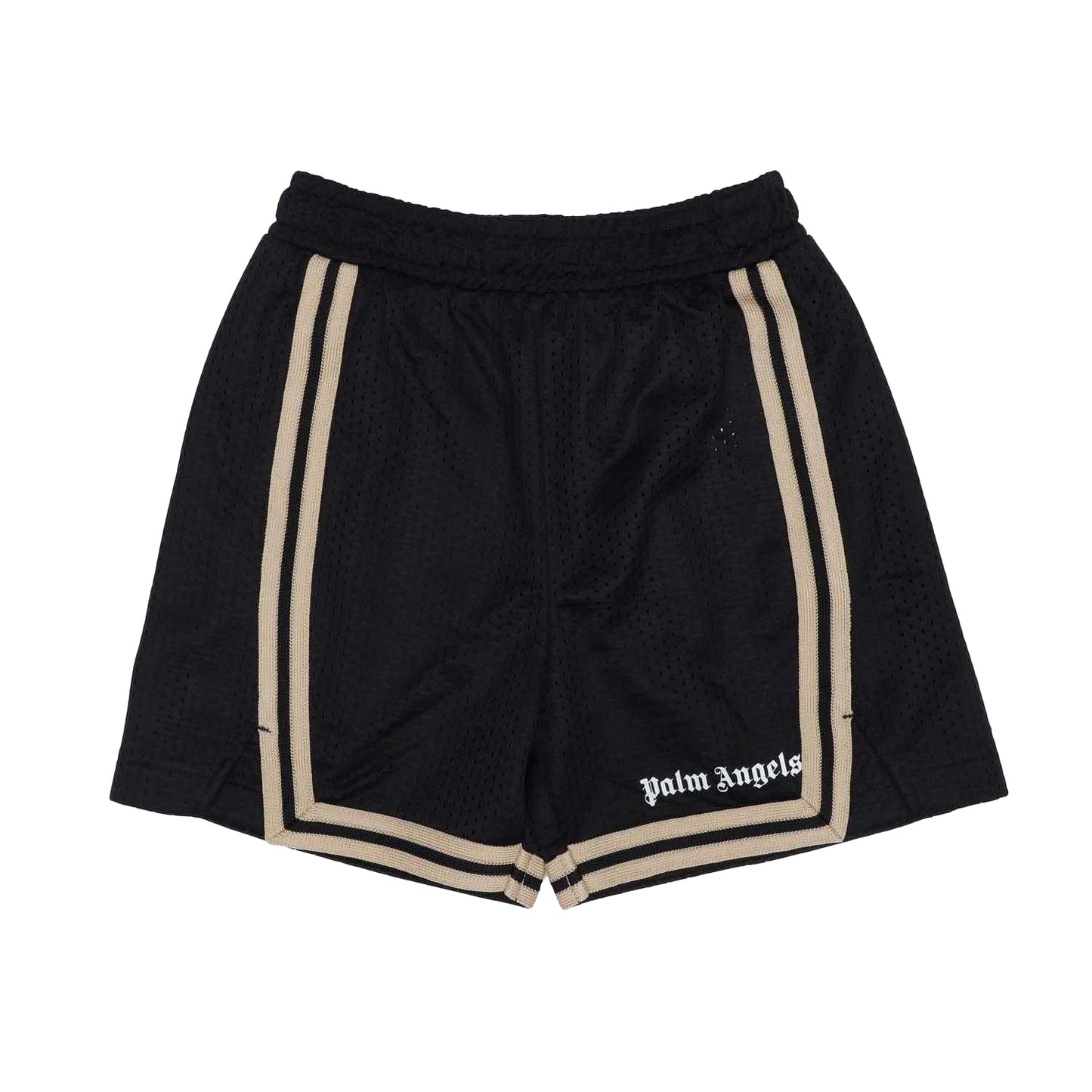 Black-White - Front - Palm Angels Childrens-Kids Mesh Logo Shorts