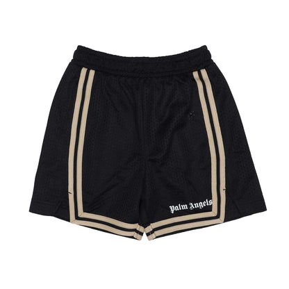 Black-White - Front - Palm Angels Childrens-Kids Mesh Logo Shorts