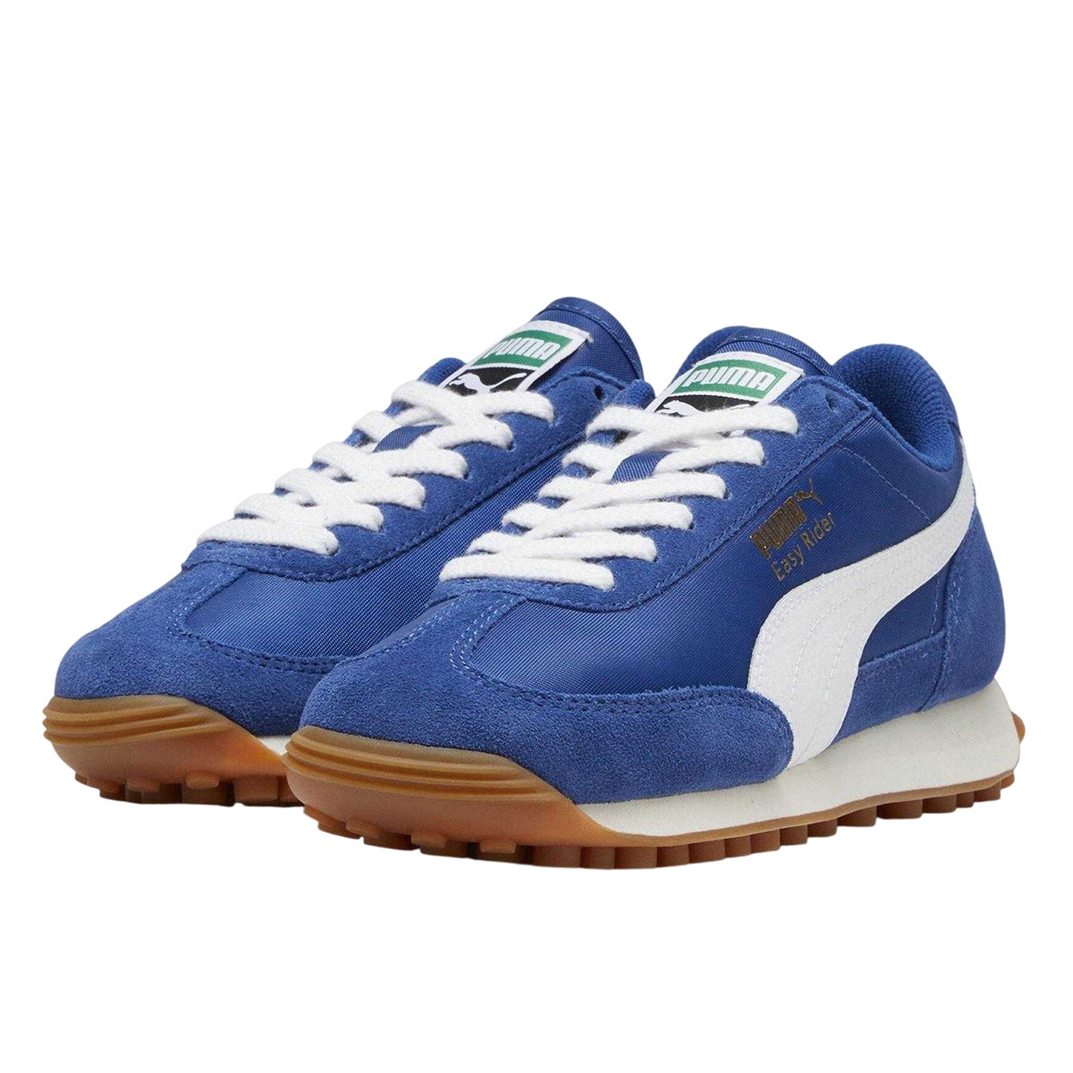 Royal Blue-White - Pack Shot - Puma Childrens-Kids Easy Rider Vintage Low Trainers