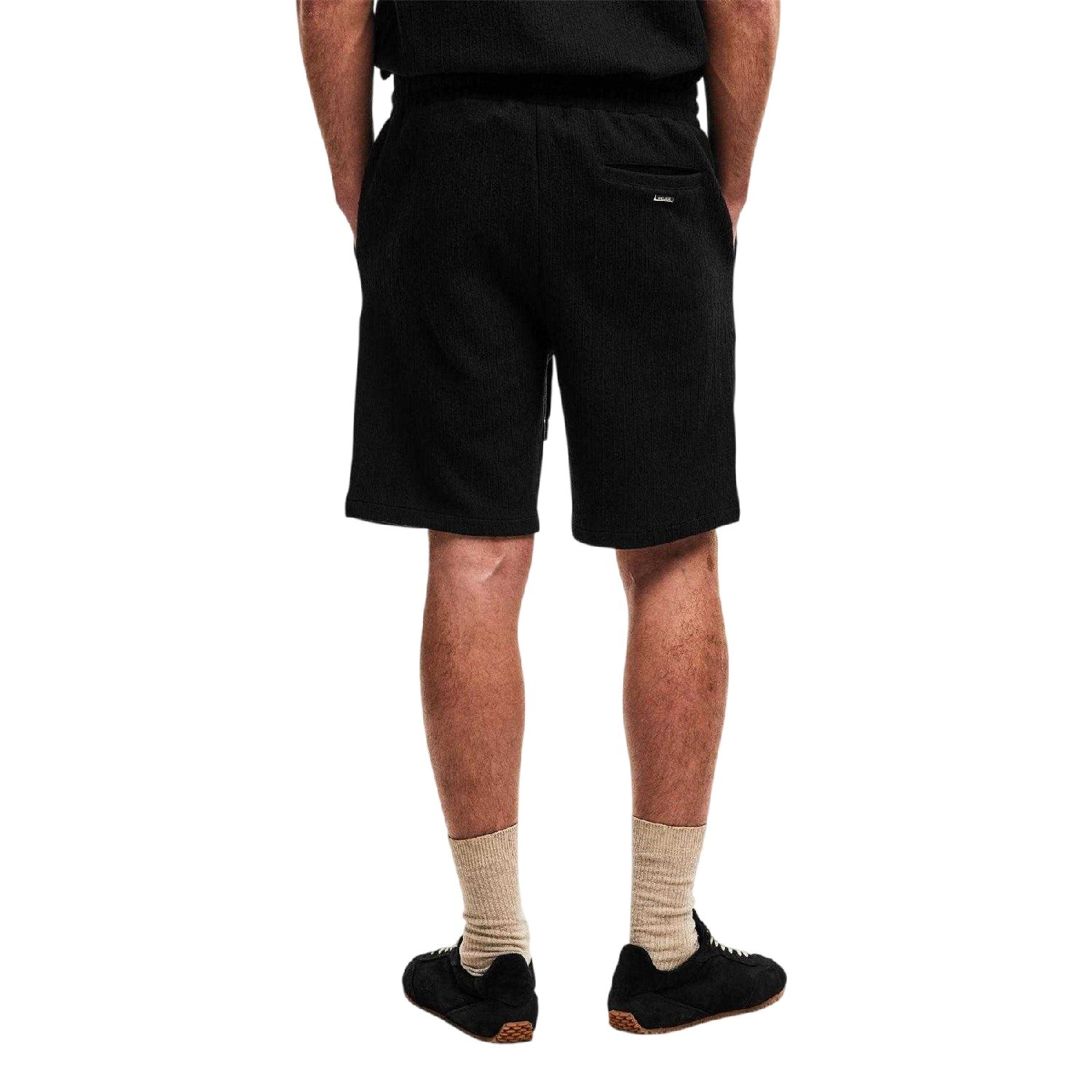 Black - Pack Shot - Belier Mens Woven Relaxed Fit Track Shorts