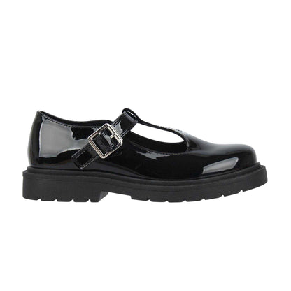 Black Patent - Front - Miso Girls Glitter School Mary Janes