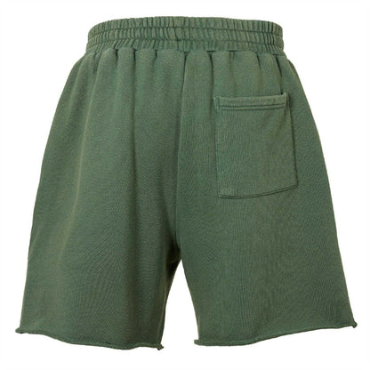 Washed Green - Back - GodMade Mens Fleece Logo Shorts
