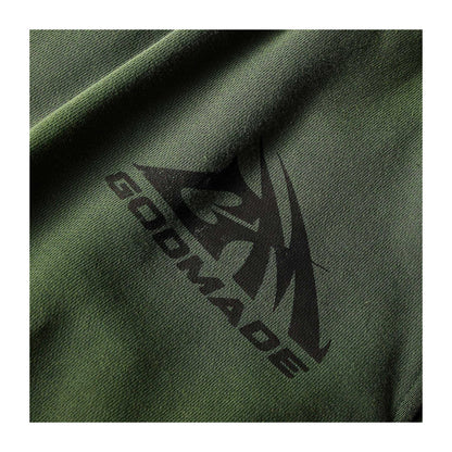 Washed Green - Side - GodMade Mens Fleece Logo Shorts