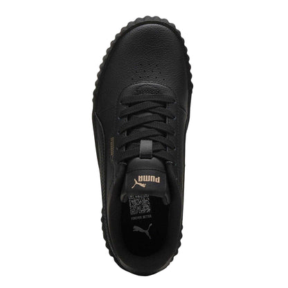 Black-Gold - Lifestyle - Puma Childrens-Kids Carina 3.0 Platform Trainers