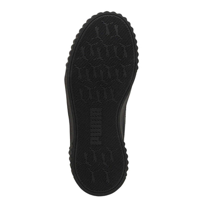 Black-Gold - Pack Shot - Puma Childrens-Kids Carina 3.0 Platform Trainers
