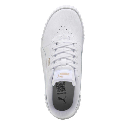 White-Gold - Lifestyle - Puma Childrens-Kids Carina 3.0 Platform Trainers