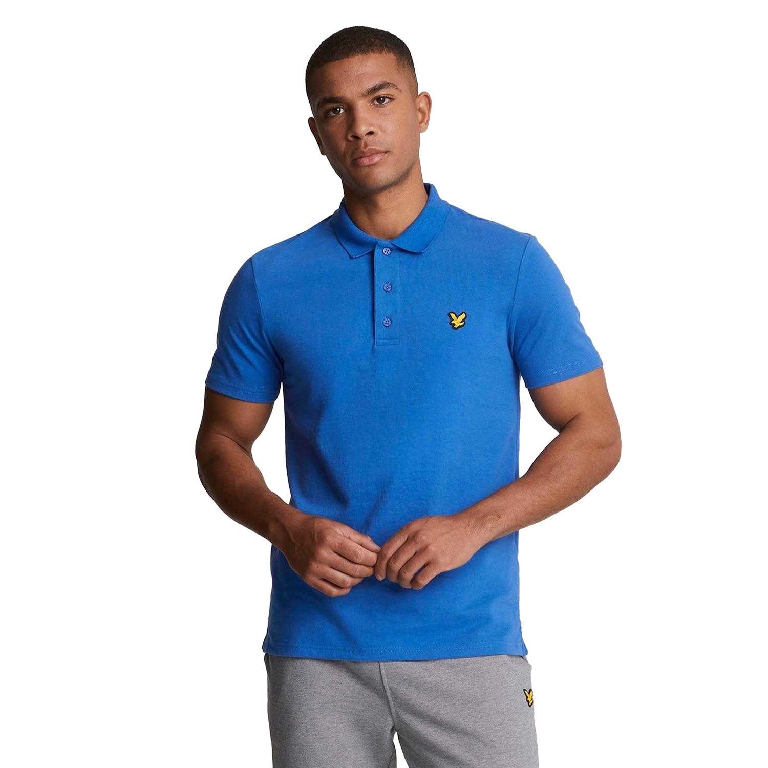Blue - Side - Lyle & Scott Mens Sport Polo Shirt