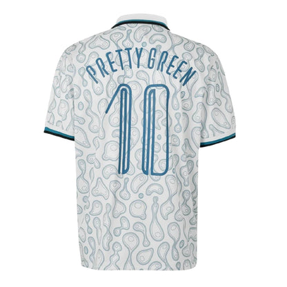 White - Back - Pretty Green Mens Patterned Regular Football Polo Shirt