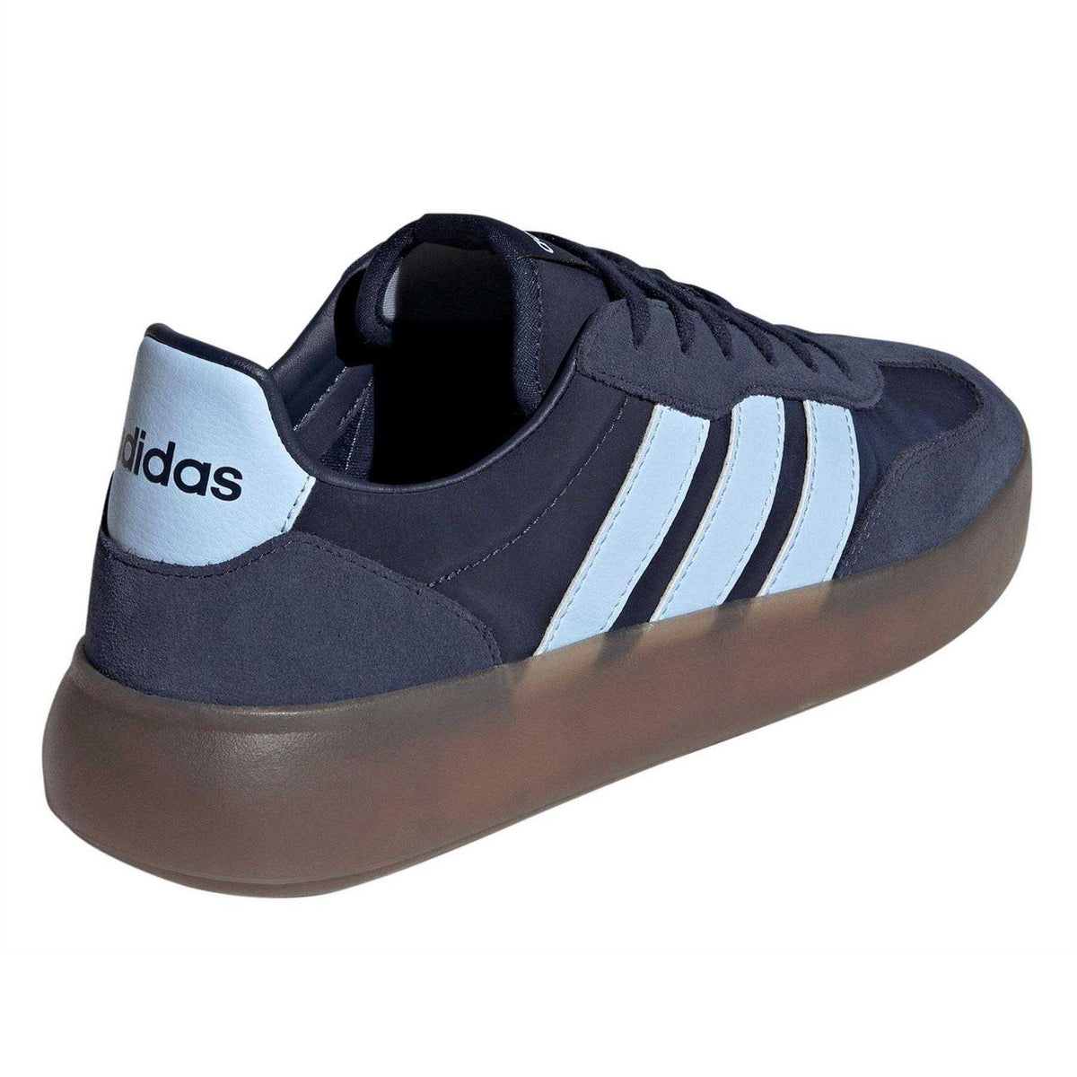 Navy-Blue-Gum - Back - Adidas Mens Barreda Decode 3 Stripes Suede Trainers