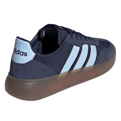 Navy-Blue-Gum - Back - Adidas Mens Barreda Decode 3 Stripes Suede Trainers