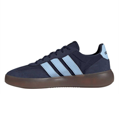 Navy-Blue-Gum - Side - Adidas Mens Barreda Decode 3 Stripes Suede Trainers