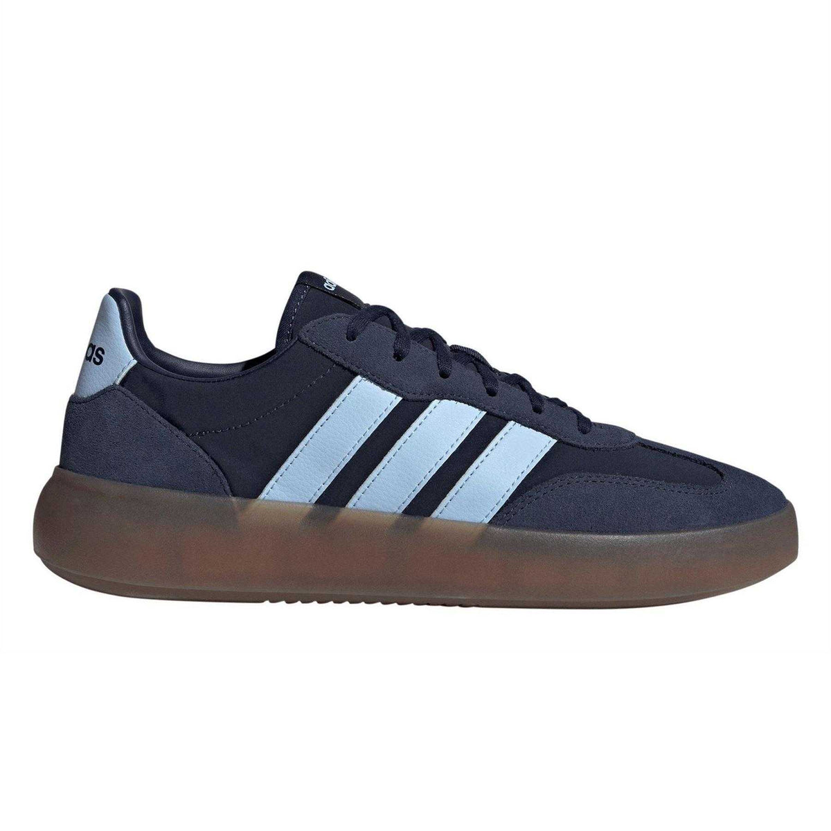 Navy-Blue-Gum - Front - Adidas Mens Barreda Decode 3 Stripes Suede Trainers