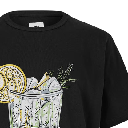 Black - Side - Pretty Green Mens Gin And Tonic Graphic Print T-Shirt