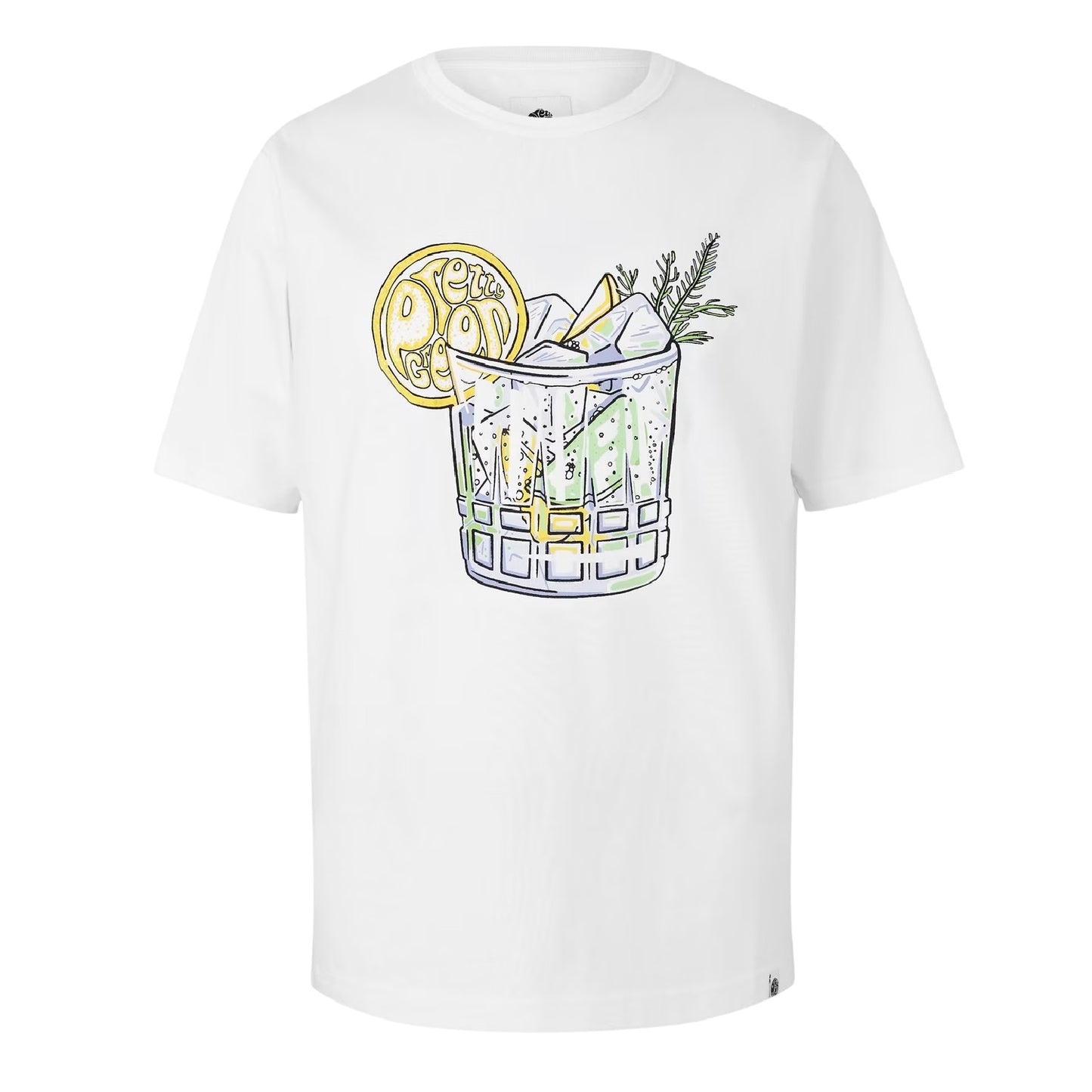 White - Front - Pretty Green Mens Gin And Tonic Graphic Print T-Shirt