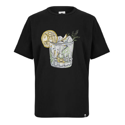 Black - Front - Pretty Green Mens Gin And Tonic Graphic Print T-Shirt