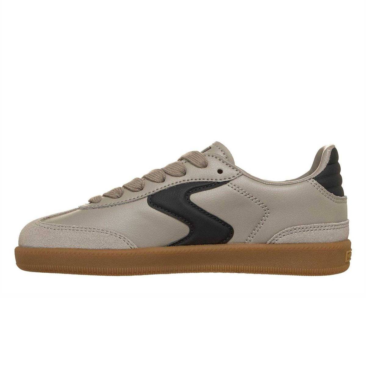 Taupe - Back - Skechers Boys Hotshot Varsity Leather Trainers