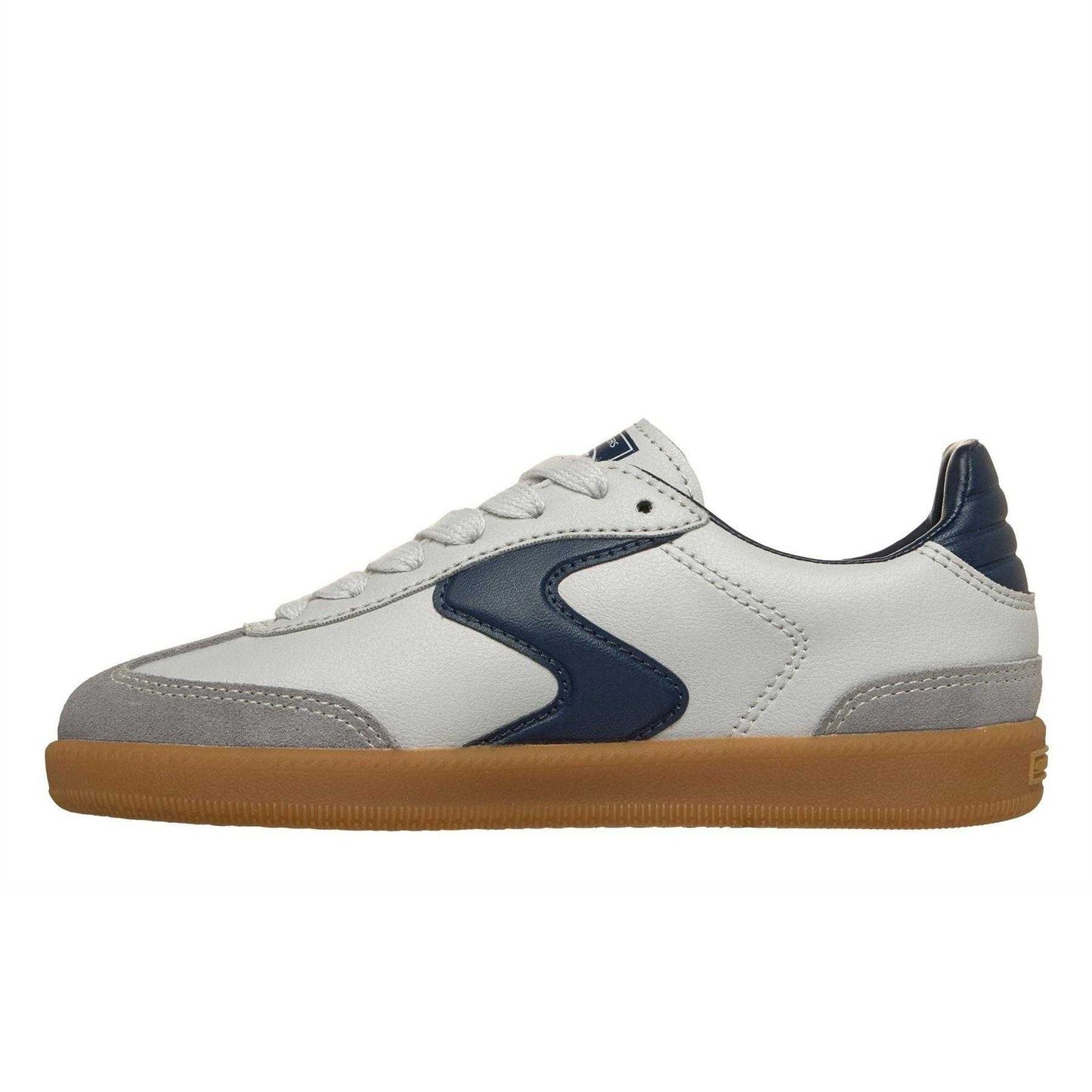 White-Navy - Back - Skechers Boys Hotshot Varsity Leather Trainers
