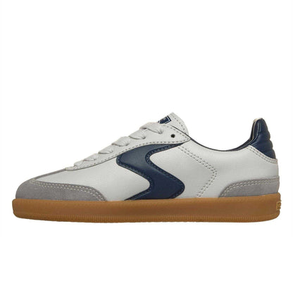 White-Navy - Back - Skechers Boys Hotshot Varsity Leather Trainers