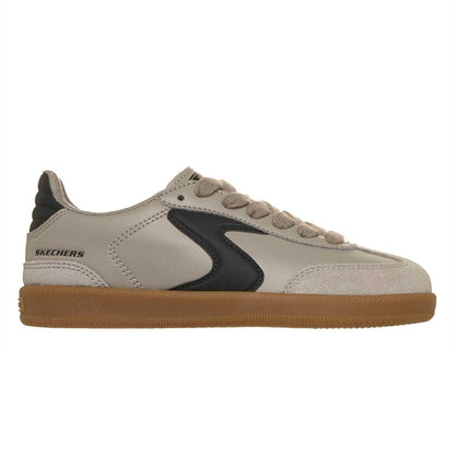 Taupe - Front - Skechers Boys Hotshot Varsity Leather Trainers