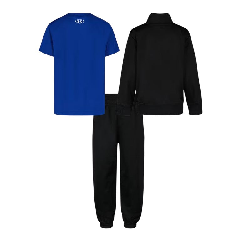 Black-Blue - Back - Under Armour Childrens-Kids Brawler Tracksuit Set
