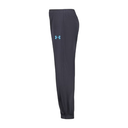Grey-Blue - Side - Under Armour Childrens-Kids Brawler Tracksuit Set