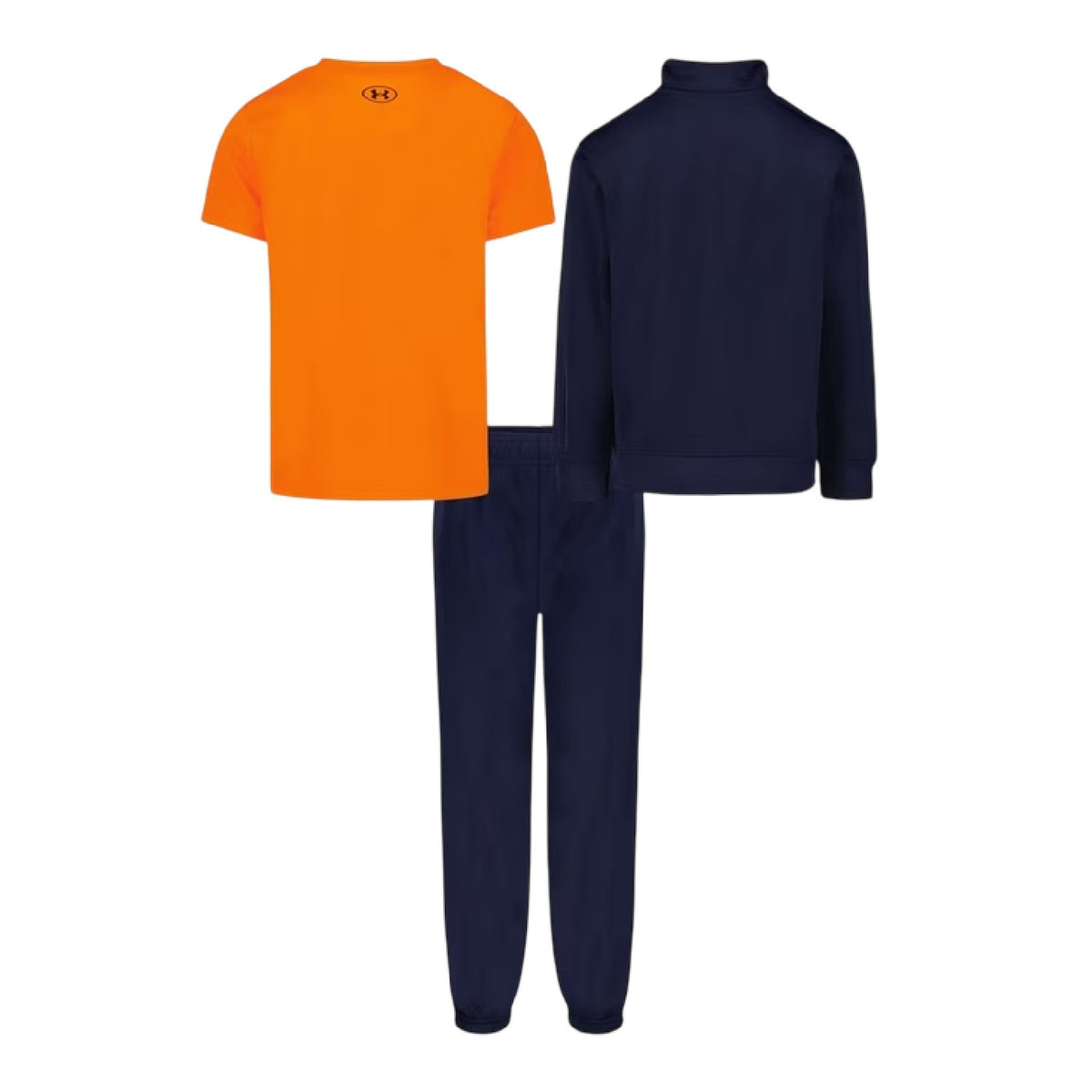 Navy-Orange - Back - Under Armour Childrens-Kids Brawler Tracksuit Set