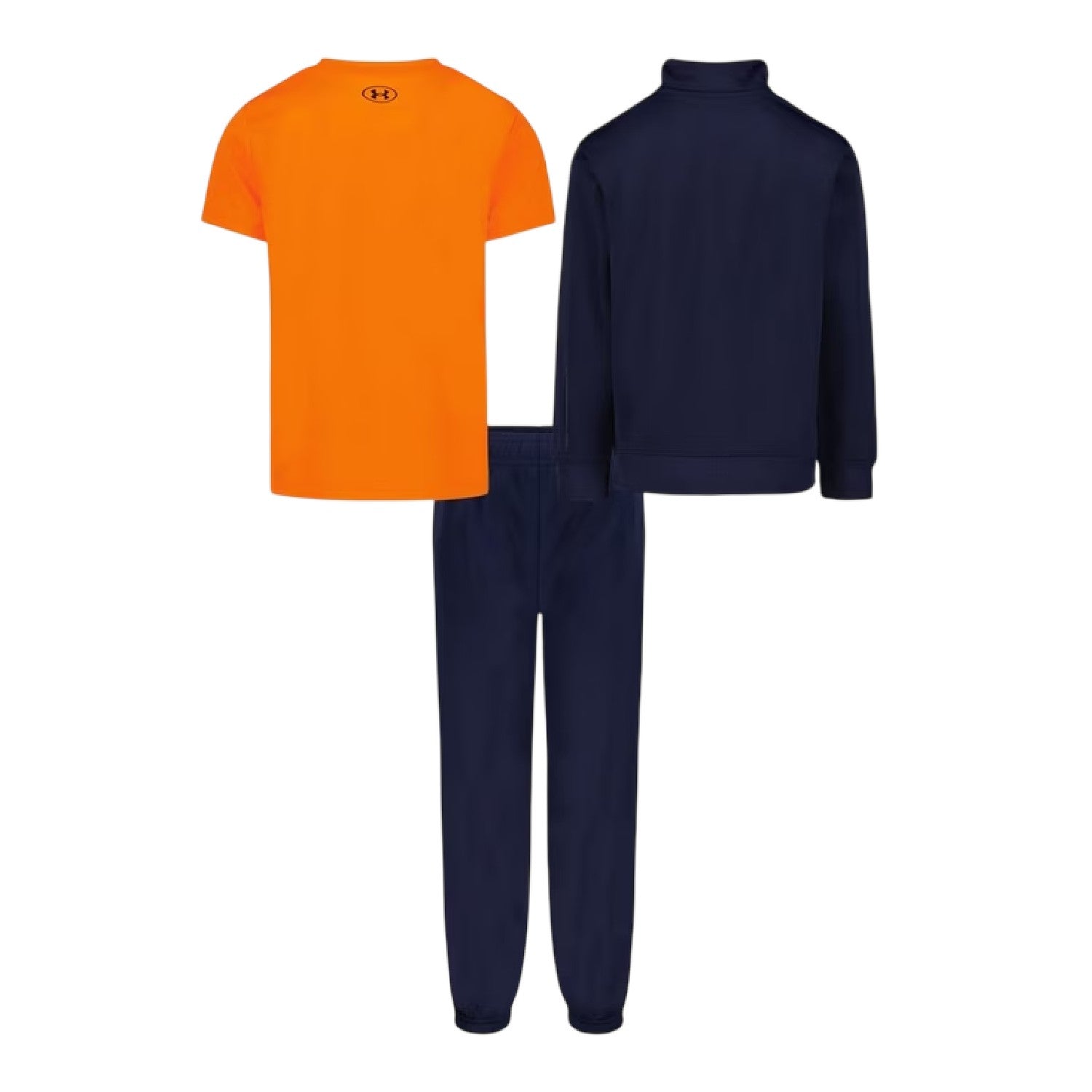 Navy-Orange - Back - Under Armour Childrens-Kids Brawler Tracksuit Set