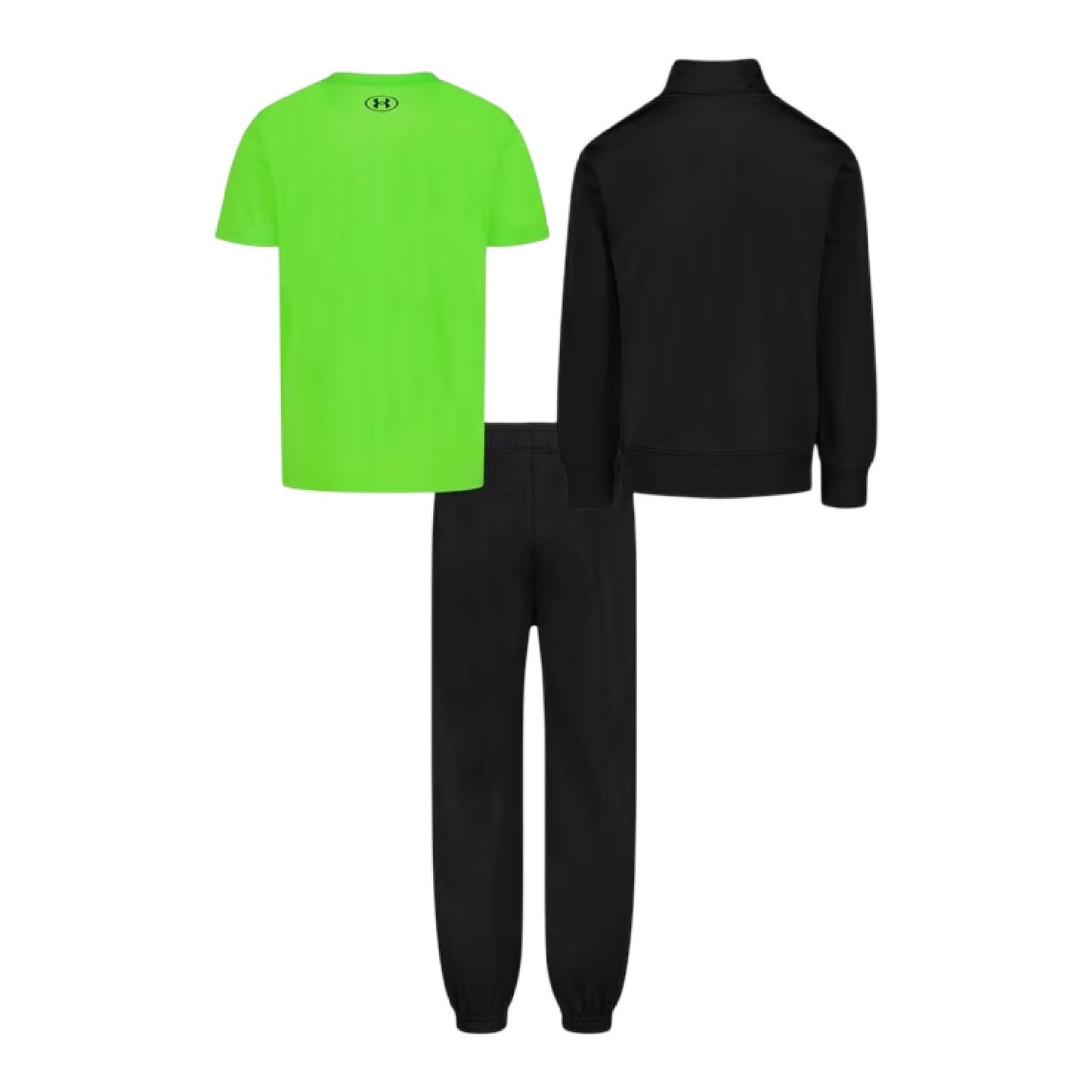 Black-Green - Back - Under Armour Childrens-Kids Brawler Tracksuit Set