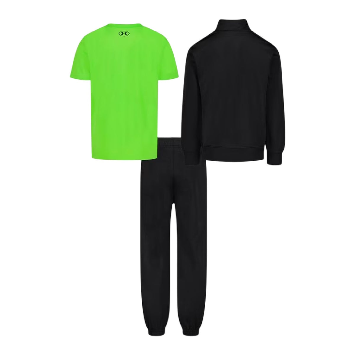 Black-Green - Back - Under Armour Childrens-Kids Brawler Tracksuit Set